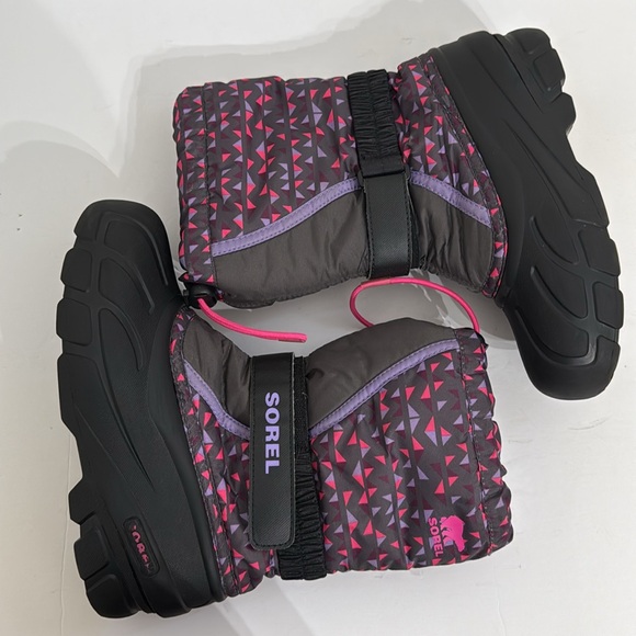 SOREL Youth Flurry All Over Print Winter Boots Size 3 Girls Weatherproof - Picture 4 of 13